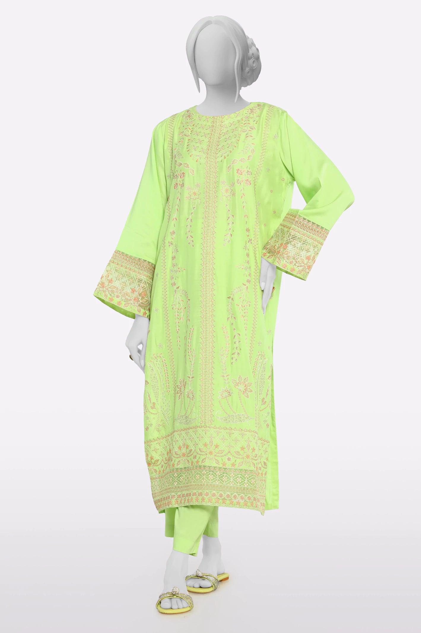 Light Green Embroidered 2PC