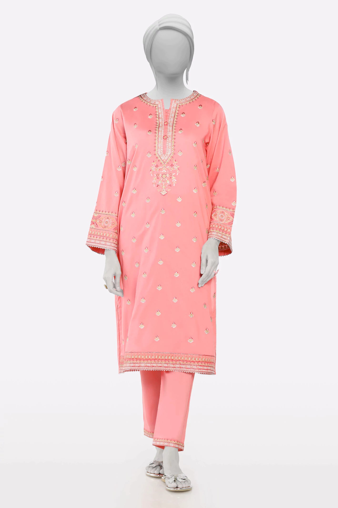 Pink Embroidered 2PC