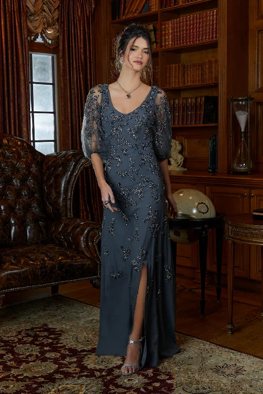 MGNY Madeline Gardner New York 72844 Long Mother of the Bride Formal Dress