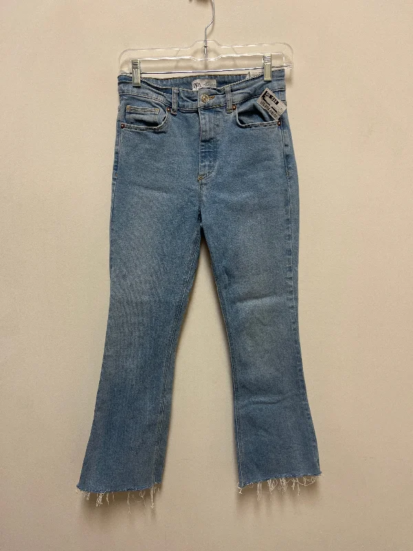 Jeans Flared By Zara In Blue Denim, Size: 6