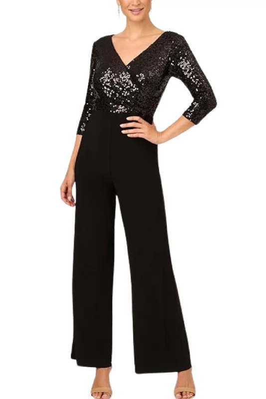 Adrianna Papell AD5E210877 Long Sequin Formal Mother of the Bride Jumpsuit