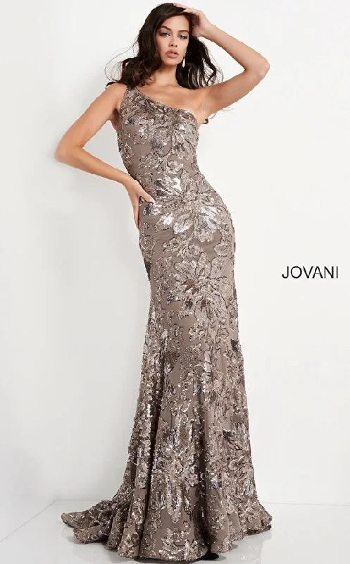 Jovani 05076 One Shoulder Long Evening Dress