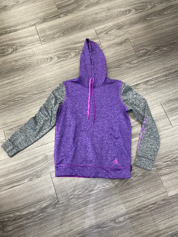 Sweatshirt Hoodie By Adidas In Purple, Size: M