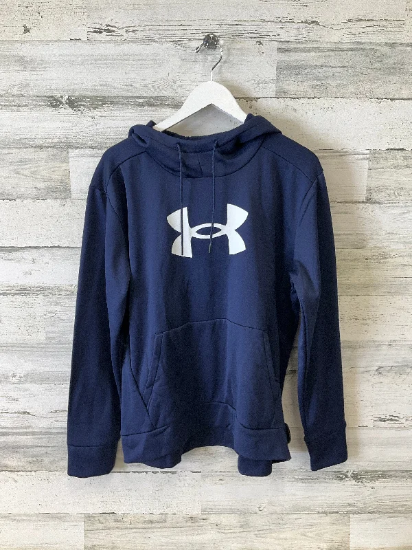 Sweatshirt Hoodie By Under Armour In Navy, Size: L