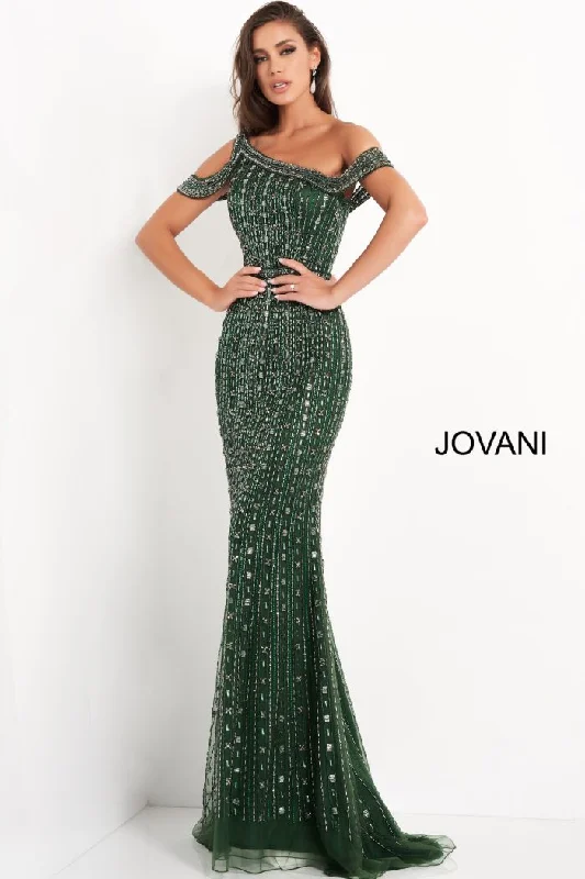 Jovani 03124 Long Mermaid Beaded Formal Prom Dress