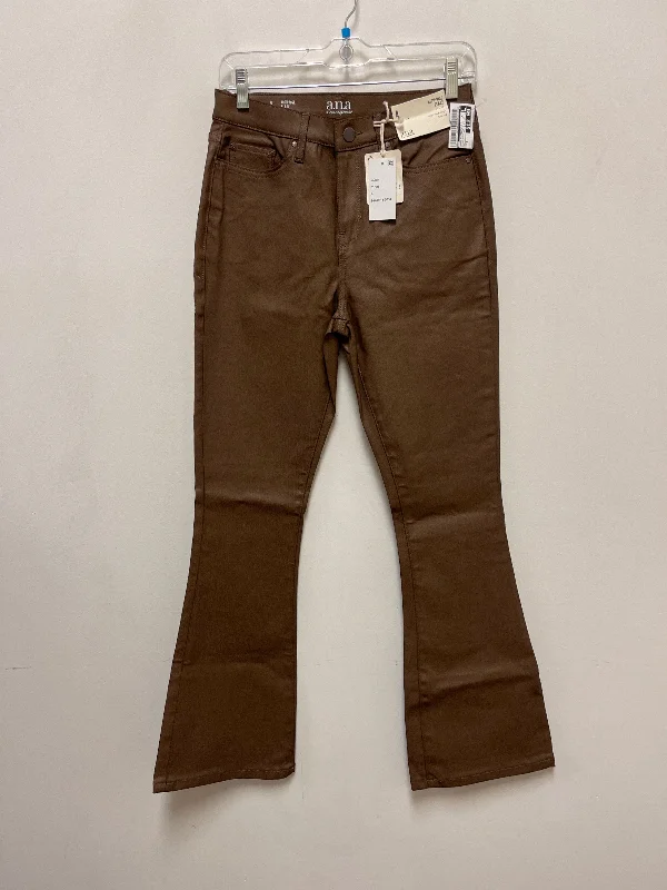 Jeans Flared By Ana In Brown Denim, Size: 4