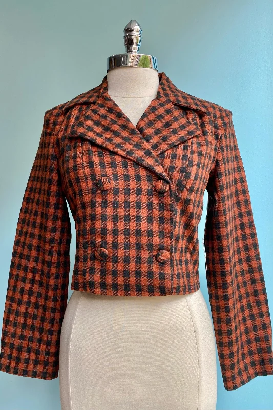 Copper and Black Check Wool Jacket by Timeless London