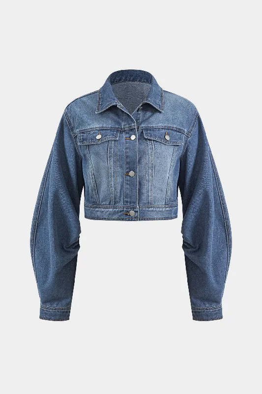 Denim Pocket Button Long Sleeve Outerwear