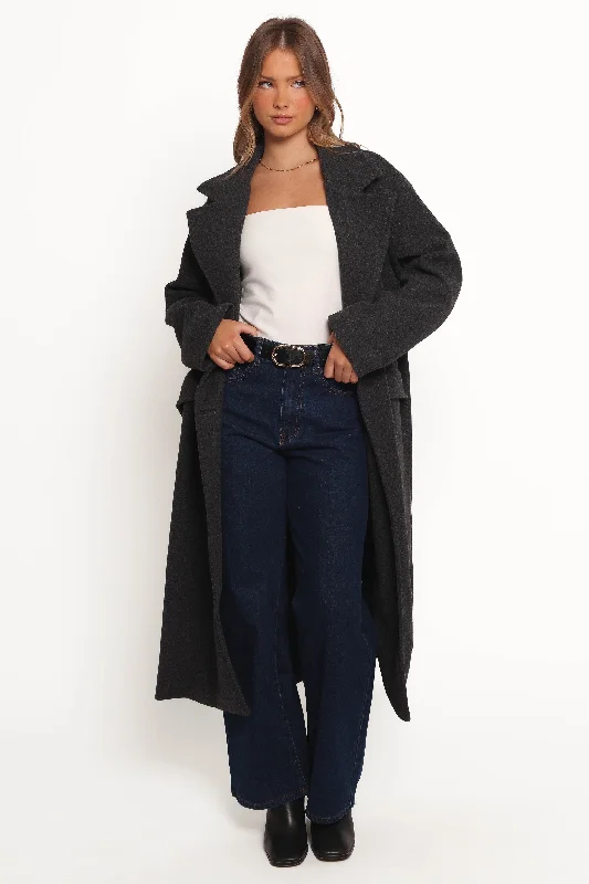 Brylie Oversized Coat - Charcoal