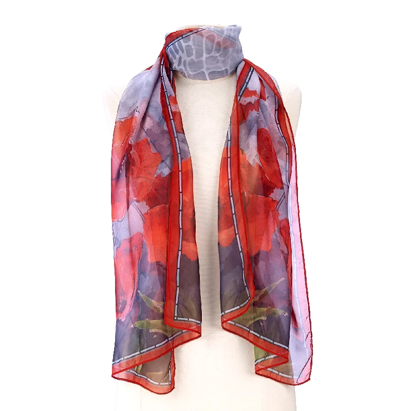 Stained Glass Poppies Scarf