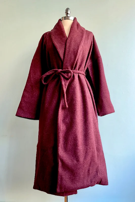 Burgundy Wrap Coat by Compania Fantastica