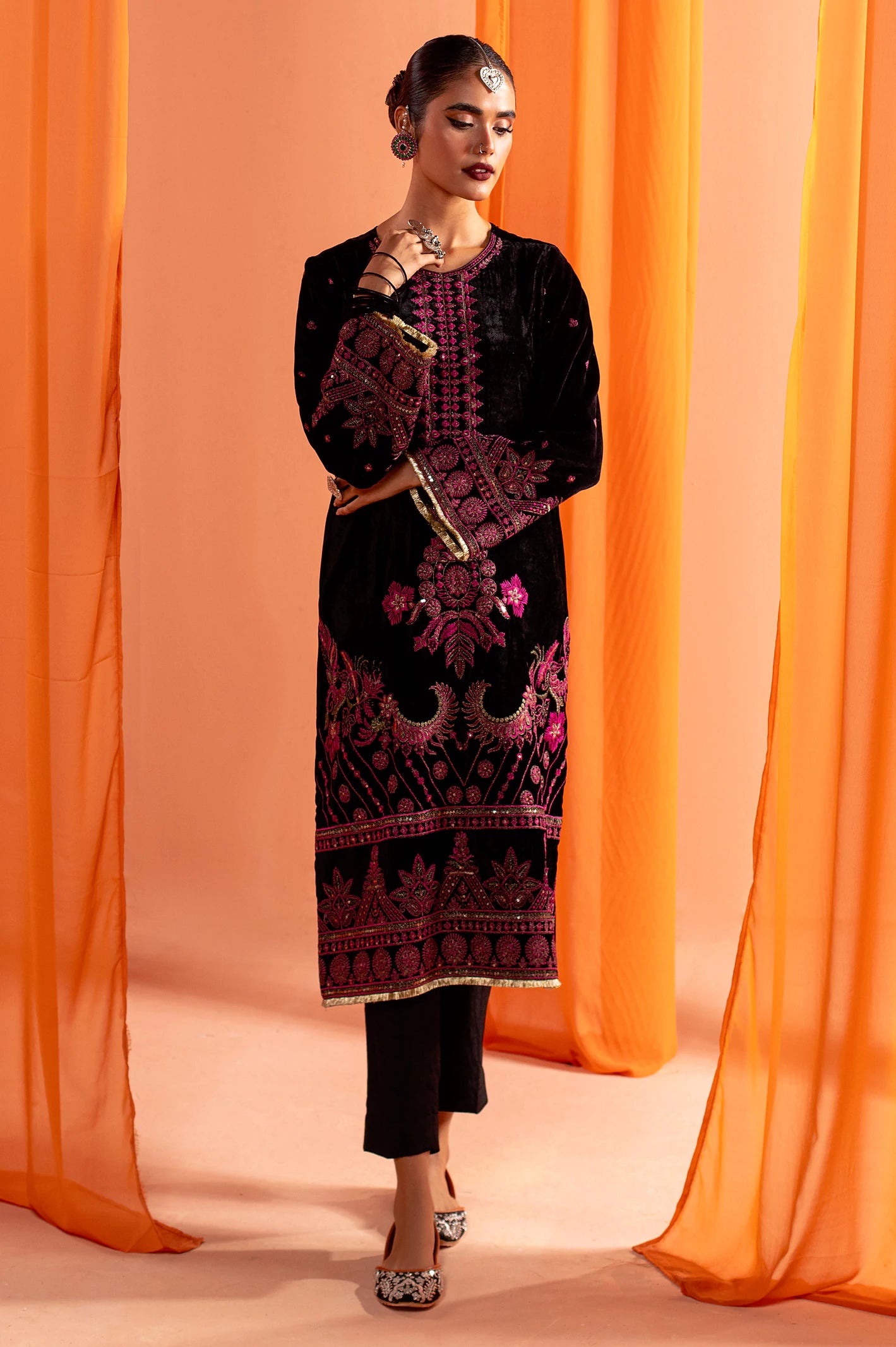 Black Embroidered Kurti