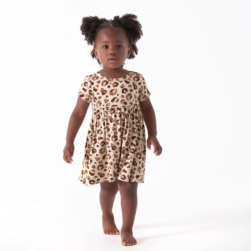 Infant & Toddler Girls Spotted Leopard Buttery Soft Viscose Made from Eucalyptus Twirl Dress