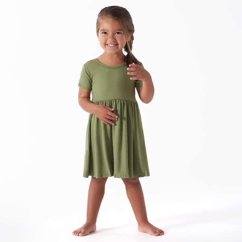 Infant & Toddler Girls Moss Buttery Soft Viscose Made from Eucalyptus Twirl Dress