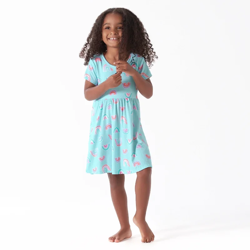 Infant & Toddler Girls Rainbow Sky Buttery Soft Viscose Made from Eucalyptus Twirl Dress