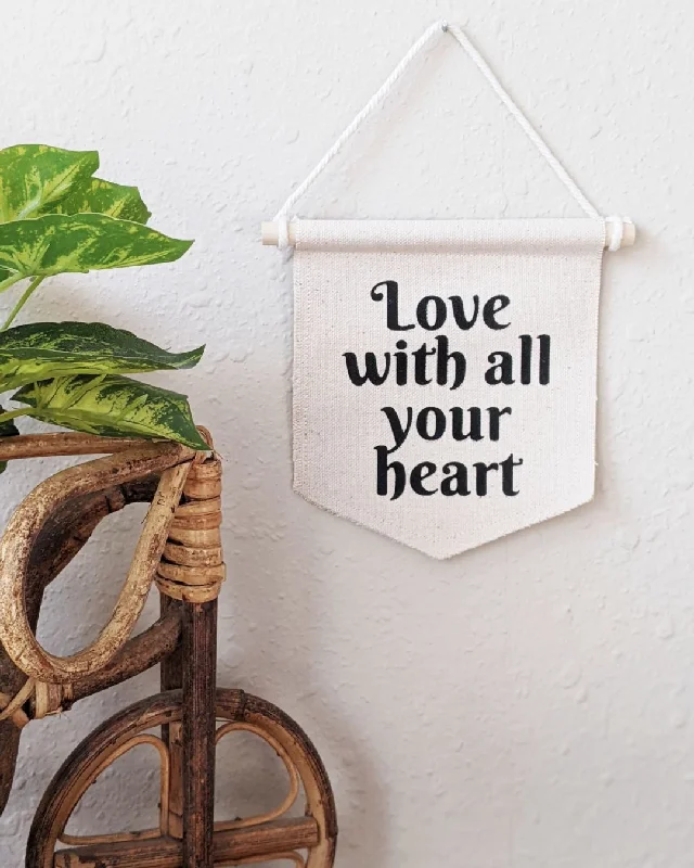 Canvas Banner Wall Hanging | Love With All Your Heart