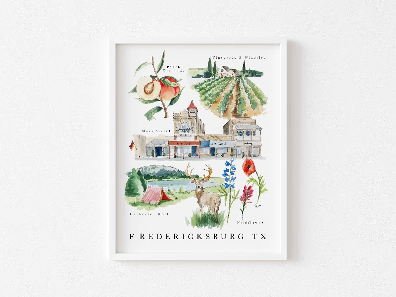 Fredericksburg Tx City Map Print