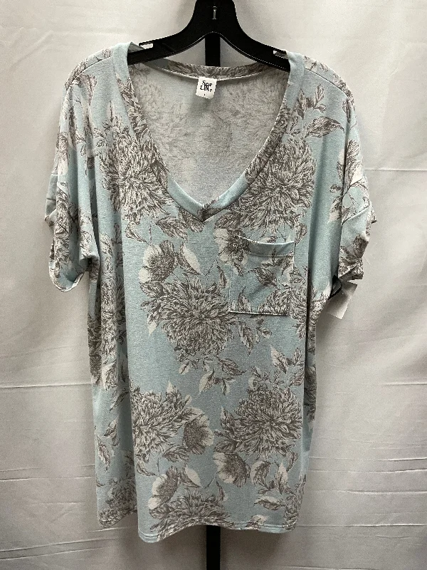 Floral Print Top Short Sleeve Sew In Love, Size L