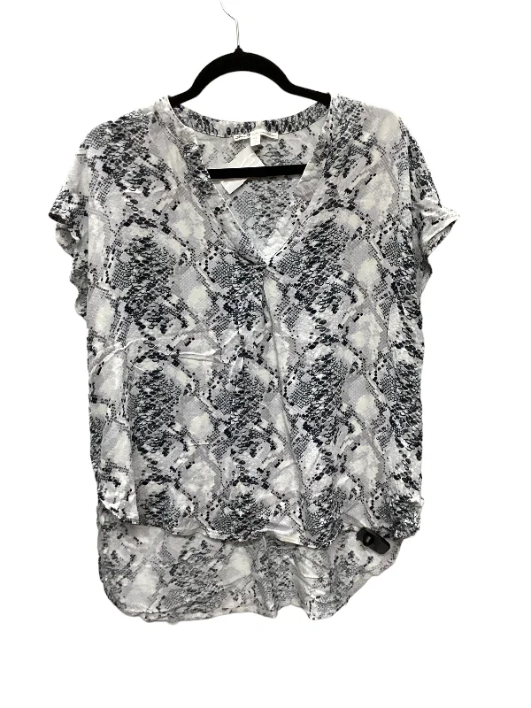 Snakeskin Print Top Short Sleeve Seven 7, Size M