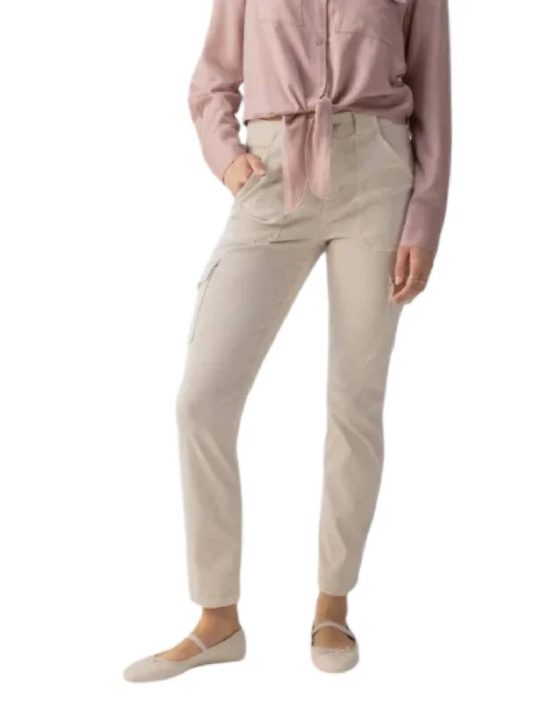 Hayden Sculpted Cargo Pants In Toasted Almond