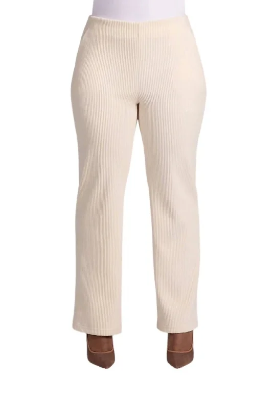 Women's Pull On Chenille Pant In Antique White