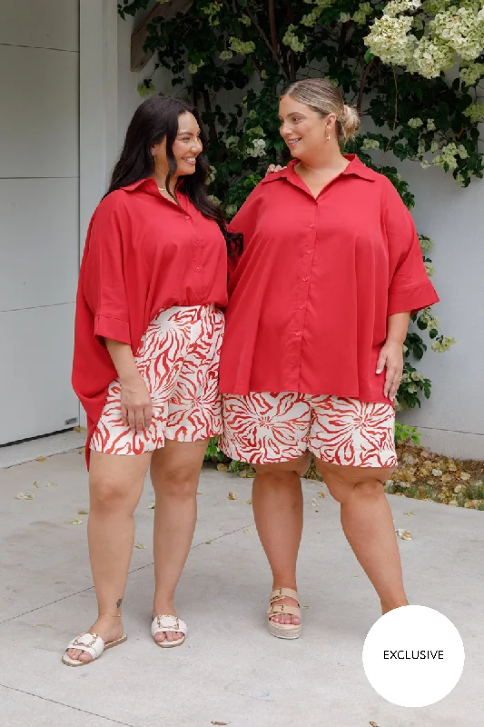 Florence Shirt | Cherry Red