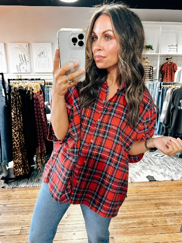 Holiday Plaid Button Shirt-2 Colors