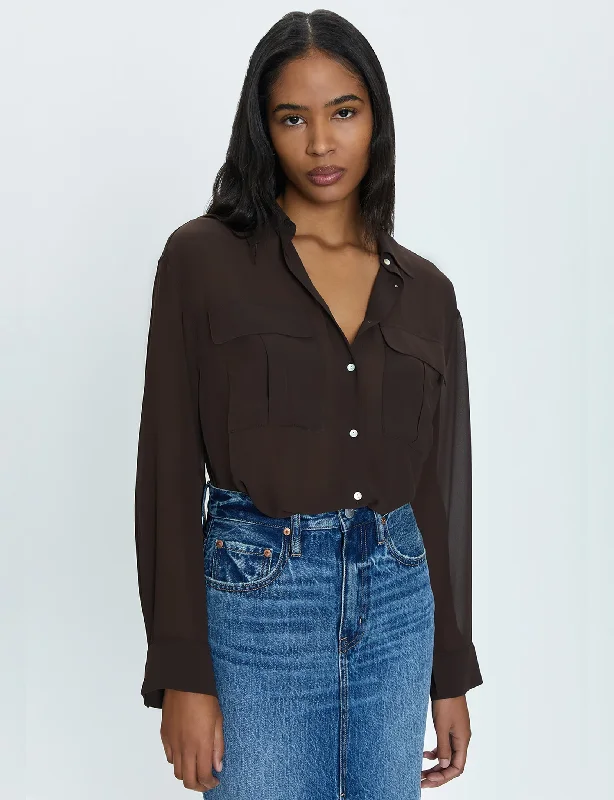 Reese Sheer Shirt, Dark Roast