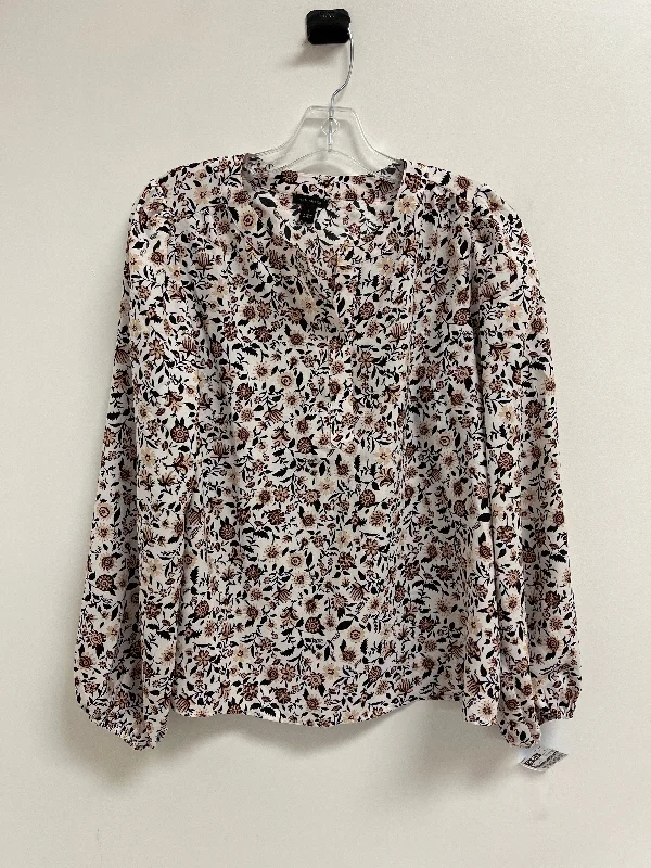 Top Long Sleeve By Ann Taylor In Floral Print, Size: S