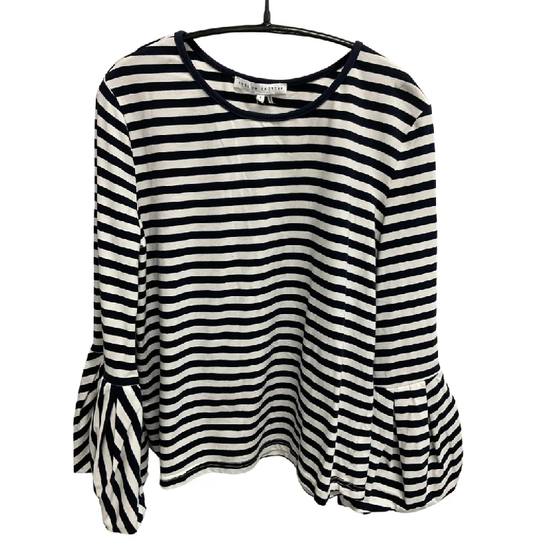 Top Long Sleeve By English Factory In Blue & White, Size: L