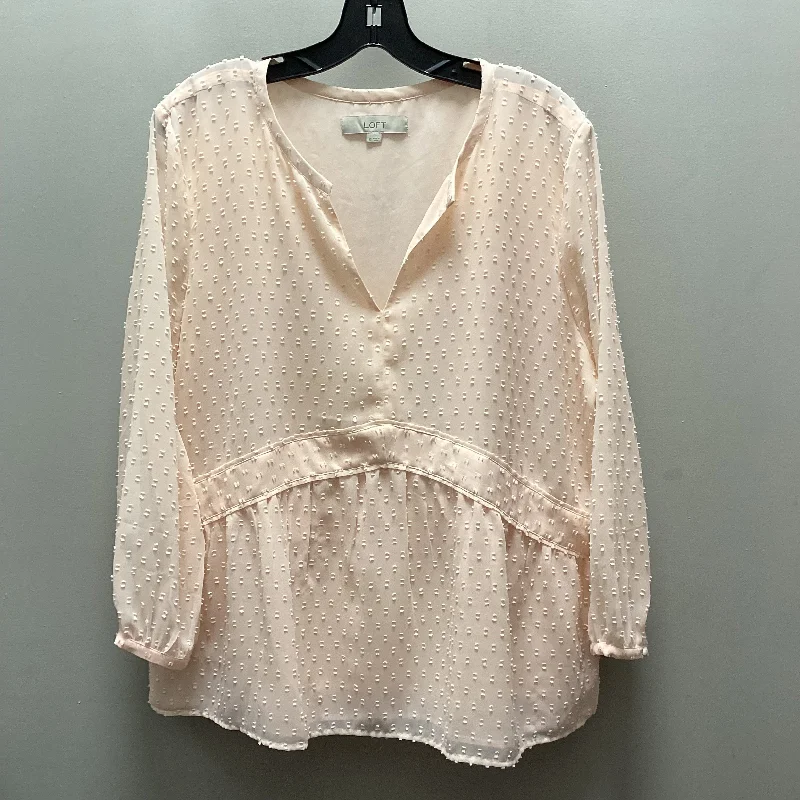 Top Long Sleeve By Loft In Peach, Size: Xl