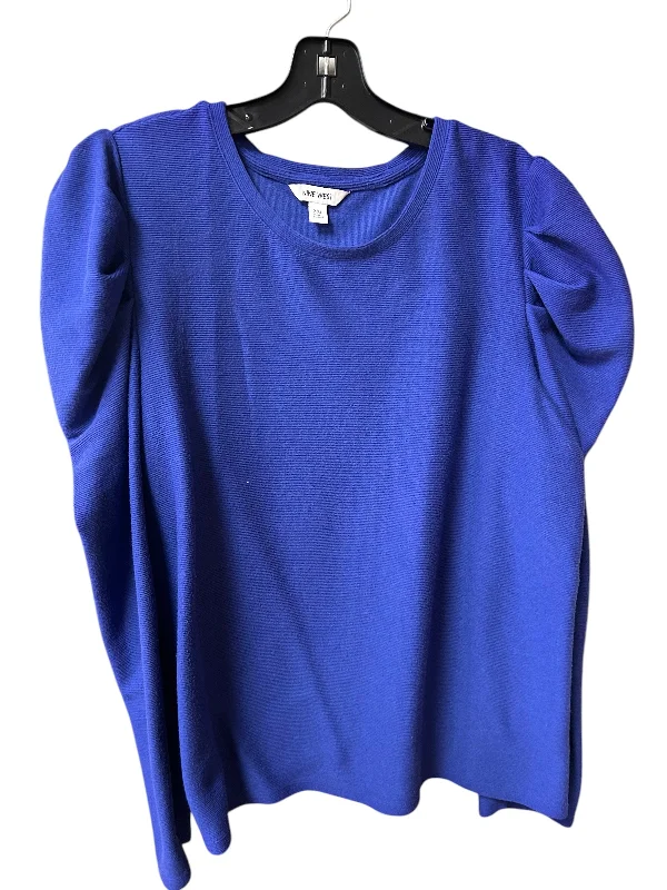 Top Long Sleeve By Nine West In Blue, Size: Xxl