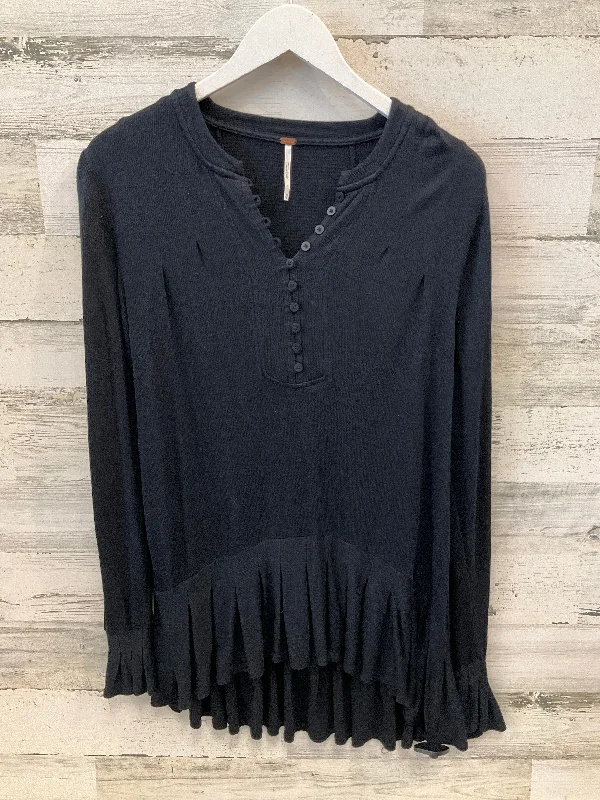 Tunic Long Sleeve By Free People In Black, Size: Xs