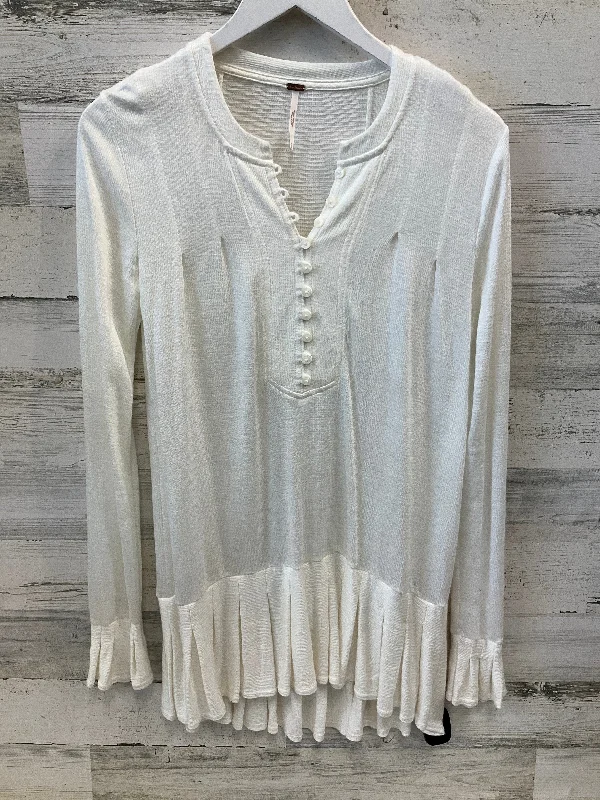 Tunic Long Sleeve By Free People In Cream, Size: Xs